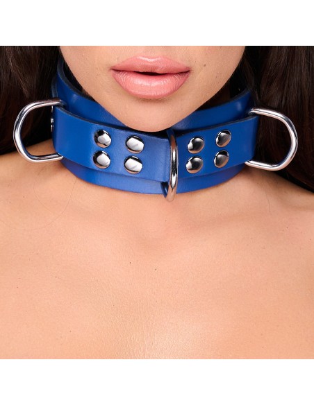 Collier en cuir Ultra Bleu