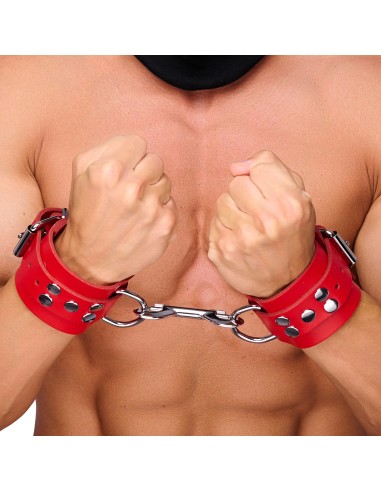 Menottes en cuir Ultra rouges