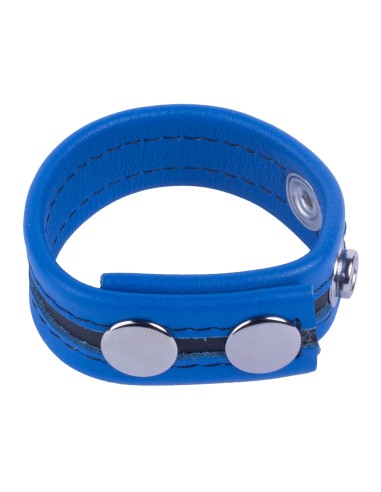Cockring en cuir Tippy Bleu