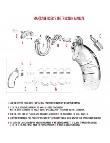 Cage de chasteté ManCage Modèle 03 11.5 x 3.5cm Transparente