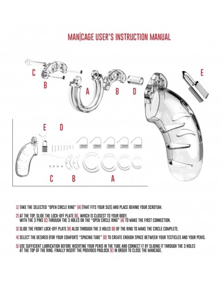 Cage de chasteté ManCage Modèle 03 11.5 x 3.5cm Transparente