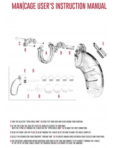 Cage de chasteté ManCage Modèle 13 6.5 x 3.4cm Transparente