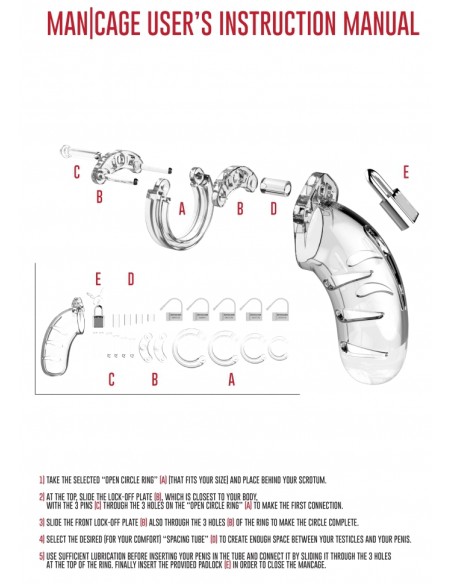 Cage de chasteté ManCage Modèle 13 6.5 x 3.4cm Transparente