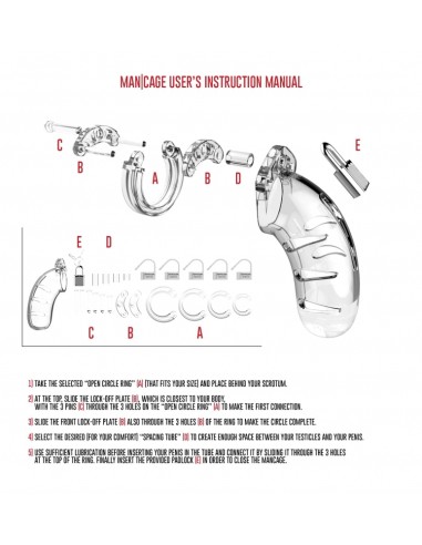 Cage de chasteté ManCage Modèle 06 14 x 4.5cm Transparente
