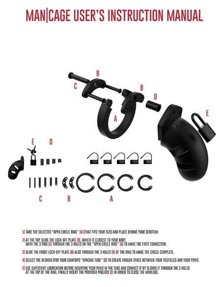 Cage de chasteté en silicone ManCage Modèle 20 - 9 x 3.5cm