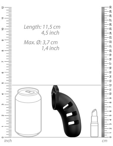 Cage de chasteté en silicone ManCage Modèle 21 - 11.5 x 3.5cm