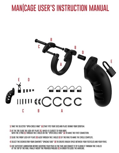 Cage de chasteté en silicone ManCage Modèle 21 - 11.5 x 3.5cm