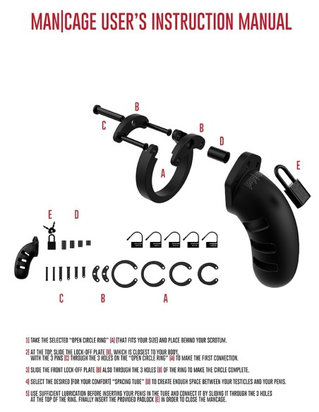 Cage de chasteté en silicone ManCage Modèle 21 - 11.5 x 3.5cm