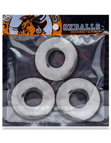 Lot de 3 cockrings Fat Willy Transparents