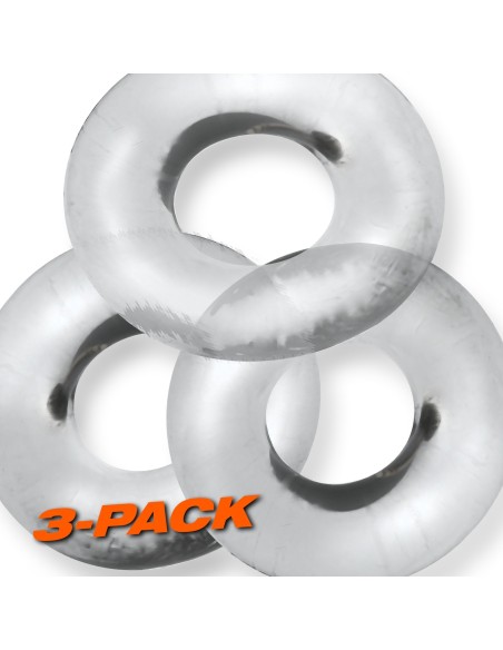 Lot de 3 cockrings Fat Willy Transparents