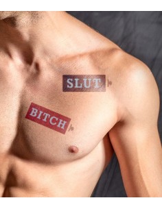 Tatouage éphémère MrB Slut / Bitch 15 x 5cm