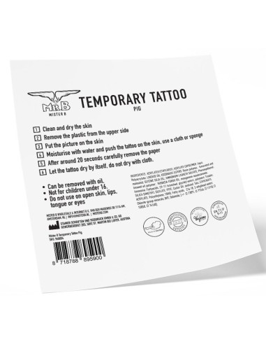 Tatouage éphémère MrB Pig 10 x 10cm