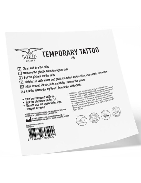 Tatouage éphémère MrB Pig 10 x 10cm