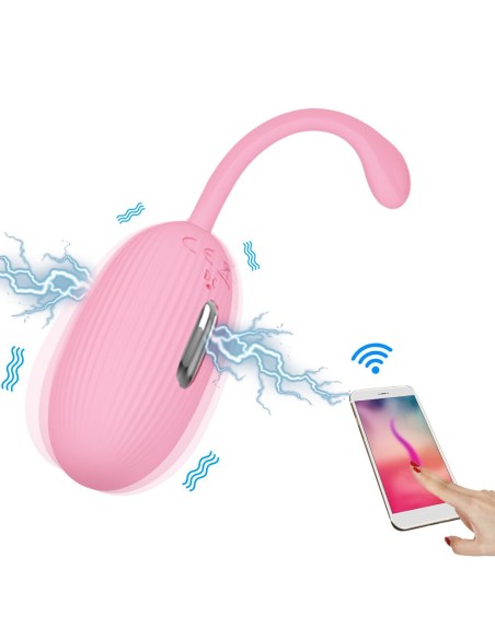 Oeuf vibrant connecté Électro Doreen Pretty Love 7 x 3.4cm Rose clair