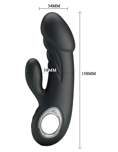 Vibromasseur Ansel Pretty Love 16cm Noir