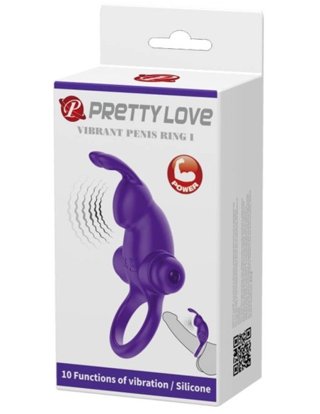 Cockring vibrant Dick Rabbit Pretty Love 30mm Violet