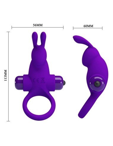Cockring vibrant Dick Rabbit Pretty Love 30mm Violet