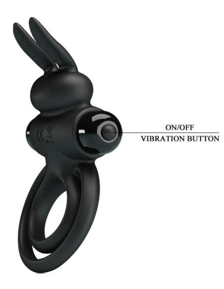 Cockring vibrant Dick Rabbit Petty Love 25mm Noir Cockring vibrant Dick Rabbit Petty Love 25mm Noir