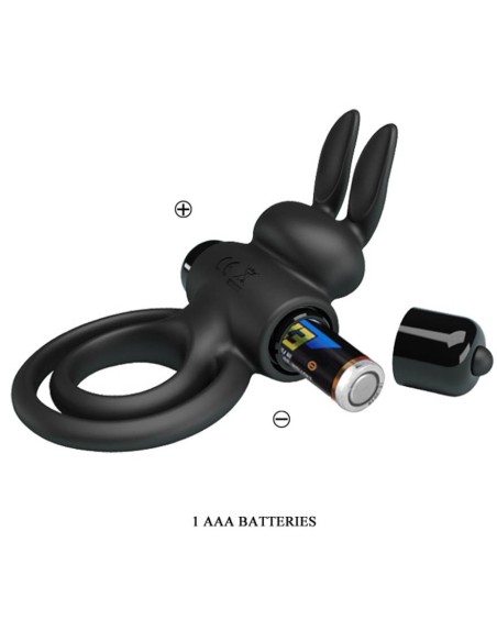 Cockring vibrant Dick Rabbit Petty Love 25mm Noir Cockring vibrant Dick Rabbit Petty Love 25mm Noir