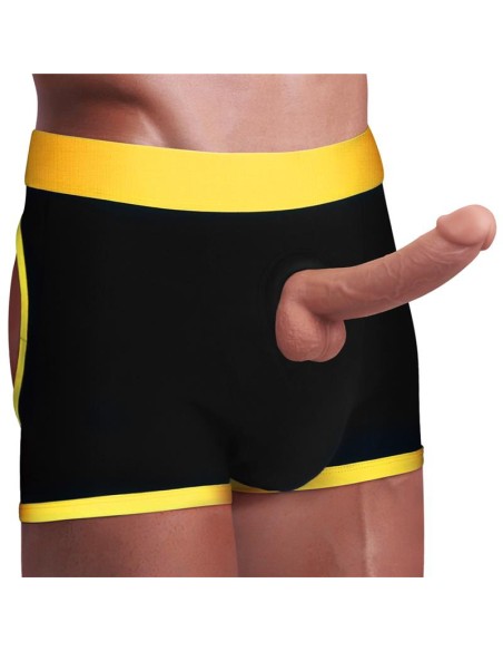 Boxer Bottomless pour Gode Horny Strapon Noir Boxer Bottomless pour Gode Horny Strapon Noir