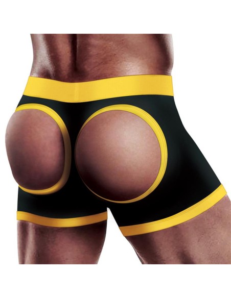 Boxer Bottomless pour Gode Horny Strapon Noir Boxer Bottomless pour Gode Horny Strapon Noir