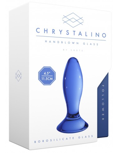 Plug en verre Follower Bleu 9 x 3.5cm