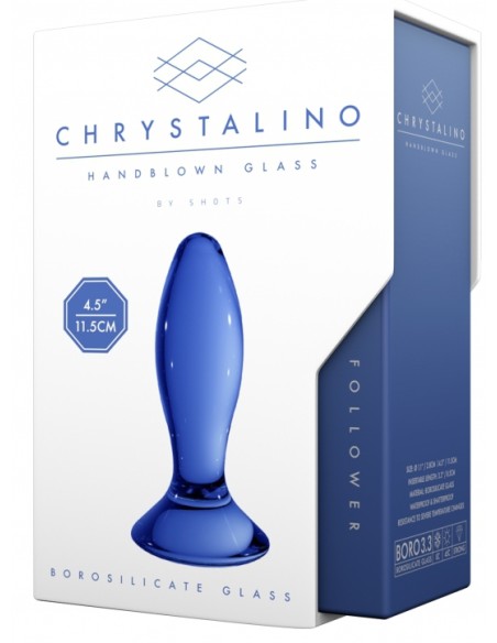 Plug en verre Follower Bleu 9 x 3.5cm