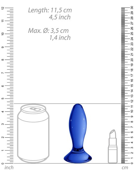 Plug en verre Follower Bleu 9 x 3.5cm