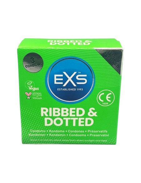 Préservatifs texturés Ribbed & Dotted x3 Préservatifs texturés Ribbed & Dotted x3