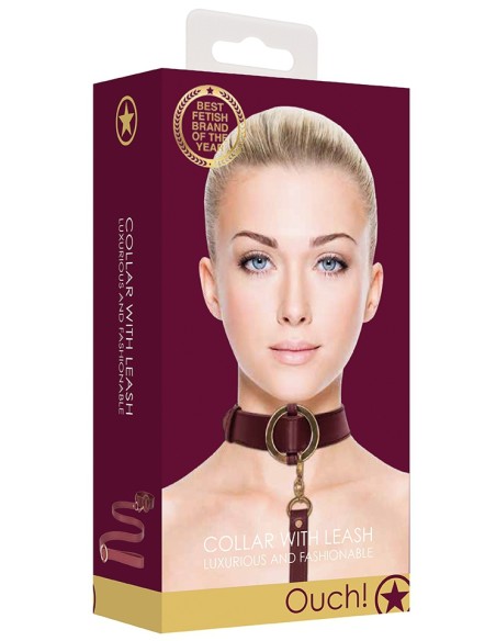 Collier-Laisse Halo Col Rouge