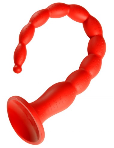 Gode long Stretch Worm N°2 - 40 x 4cm Rouge