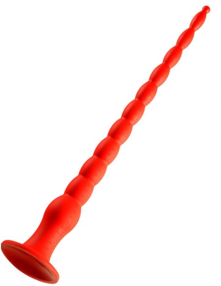 Gode long Stretch Worm N°4 - 50 x 5.2cm Rouge