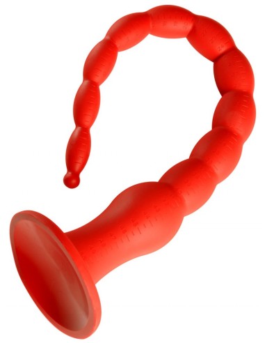 Gode long Stretch Worm N°4 - 50 x 5.2cm Rouge