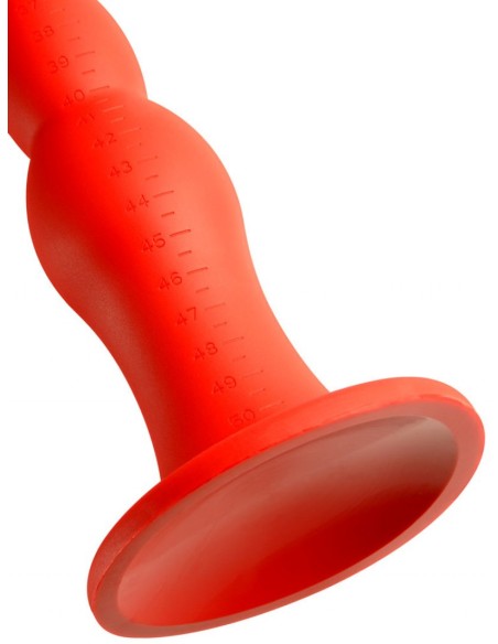 Gode long Stretch Worm N°4 - 50 x 5.2cm Rouge