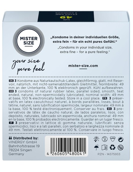 Préservatifs Mister Size 49mm x3