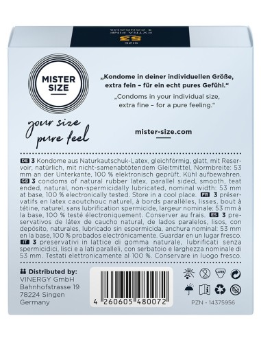 Préservatifs Mister Size 53mm x3