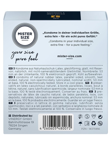 Préservatifs Mister Size 53mm x3