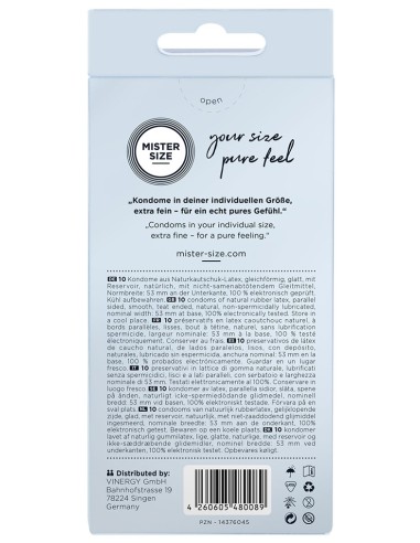 Préservatifs Mister Size 53mm x10
