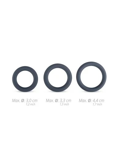 Set de 3 cockrings Boners Silicone 9mm