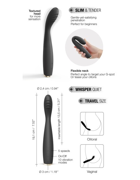 Stimulateur G-Slim Dorcel 19cm Noir Stimulateur G-Slim Dorcel 19cm Noir
