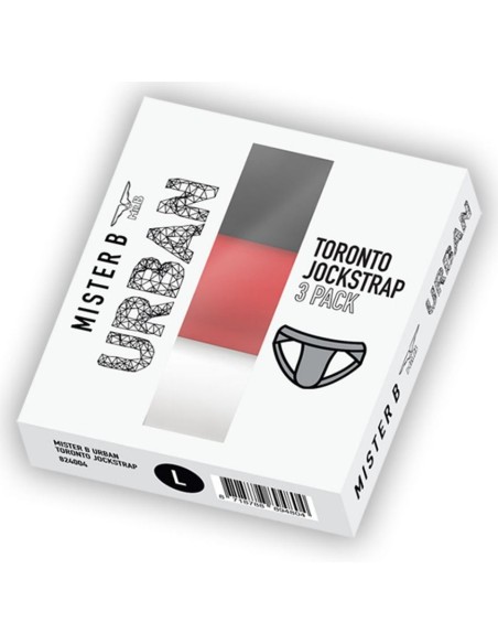 Lot de 3 Jockstraps Mister B TORONTO Blanc-Noir-Rouge