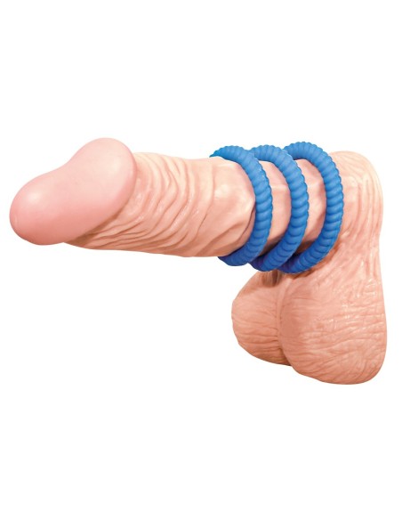 Lot de 3 cockrings Lust Bleus