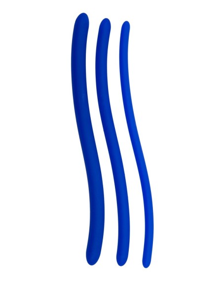 Lot de 3 tiges d'urètre silicone Bleues 16cm - Diamètre 7-12mm