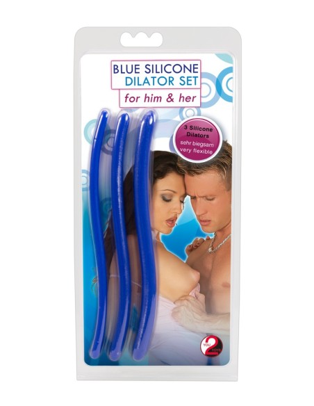 Lot de 3 tiges d'urètre silicone Bleues 16cm - Diamètre 7-12mm