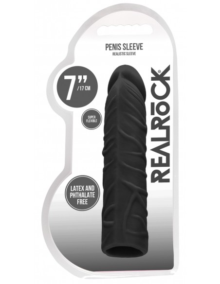 Gaine de pénis Realrock 17 x 4cm Noire Gaine de pénis Realrock 17 x 4cm Noire