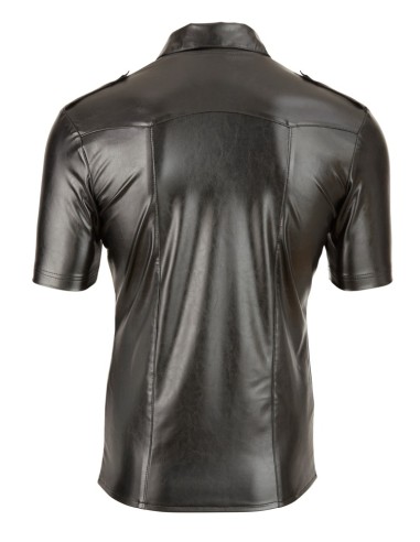 Chemise LEO imitation Cuir Noir