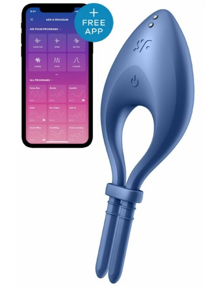 Cockring vibrant connecté Bullseye Satisfyer Bleu