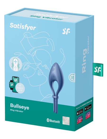 Cockring vibrant connecté Bullseye Satisfyer Bleu