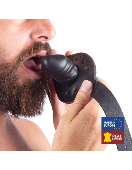 Bâillon gonflable en cuir Embout Pénis 6cm