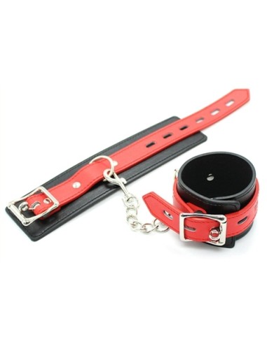 Menottes de poignets Cuffy Noir-Rouge